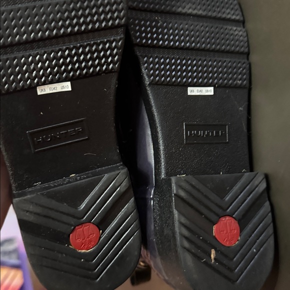 Hunter Black Quilted Ankle Rain Boots with Gold Buckle - Picture 4 of 4